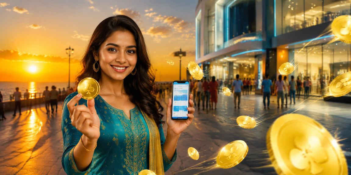 Indian woman using mobile phone to set betting deposit limit