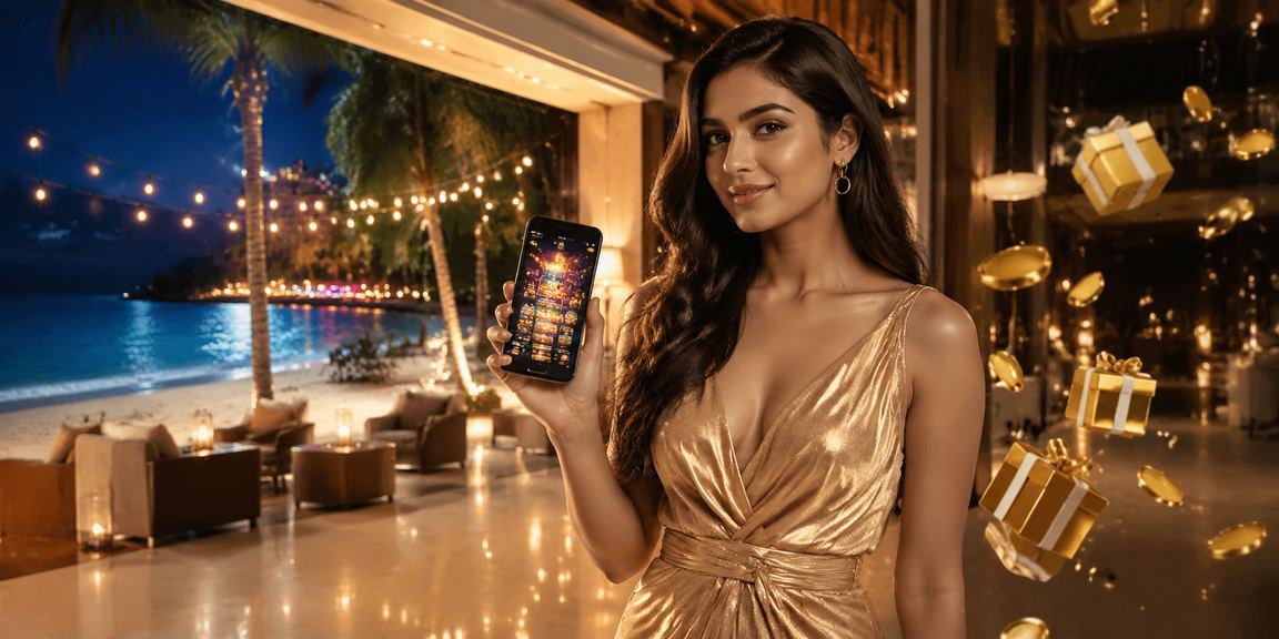 Neon lights on Indian mobile casino interface with Bollywood theme